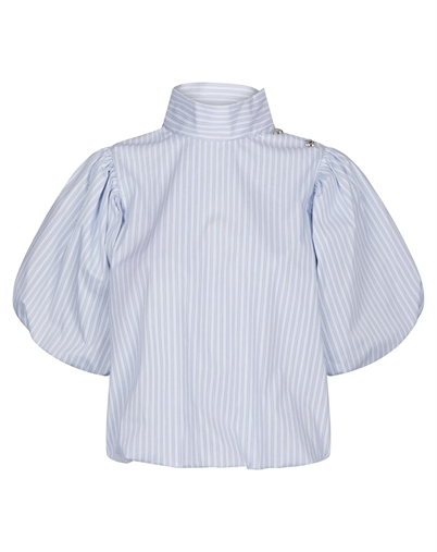 Neo Noir - Parisa Stripe Bluse - Light Blue